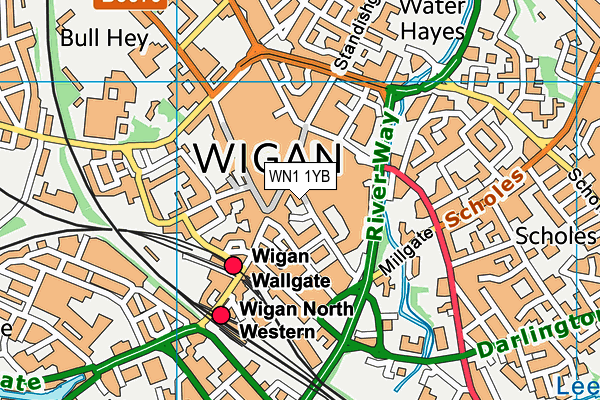 WN1 1YB map - OS VectorMap District (Ordnance Survey) WN1 1YB map - OS VectorMap District (Ordnance Survey)