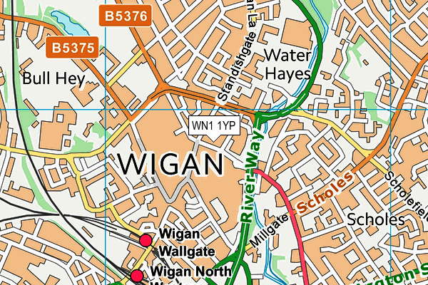 WN1 1YP map - OS VectorMap District (Ordnance Survey) WN1 1YP map - OS VectorMap District (Ordnance Survey)