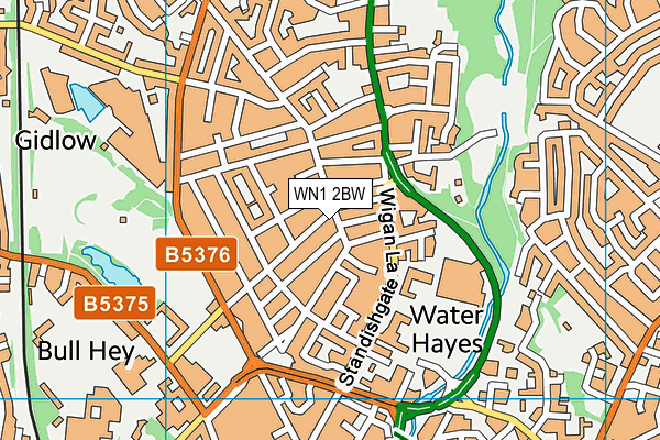 WN1 2BW map - OS VectorMap District (Ordnance Survey)