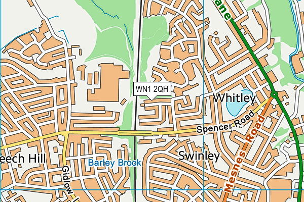 WN1 2QH map - OS VectorMap District (Ordnance Survey) WN1 2QH map - OS VectorMap District (Ordnance Survey)