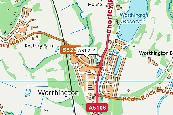 WN1 2TZ map - OS VectorMap District (Ordnance Survey)