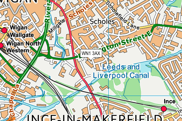 WN1 3AX map - OS VectorMap District (Ordnance Survey)
