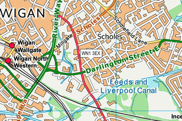 WN1 3EX map - OS VectorMap District (Ordnance Survey)