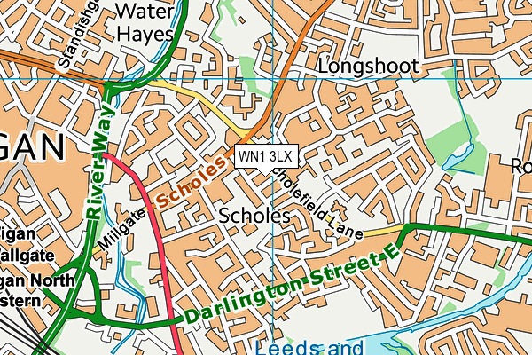 WN1 3LX map - OS VectorMap District (Ordnance Survey) WN1 3LX map - OS VectorMap District (Ordnance Survey)