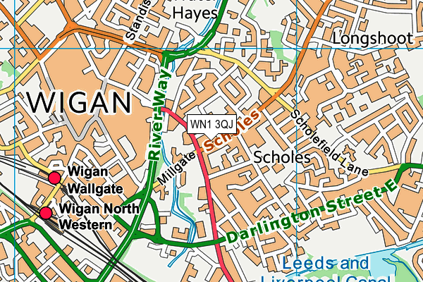WN1 3QJ map - OS VectorMap District (Ordnance Survey) WN1 3QJ map - OS VectorMap District (Ordnance Survey)