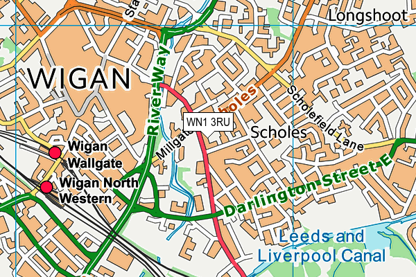 WN1 3RU map - OS VectorMap District (Ordnance Survey)