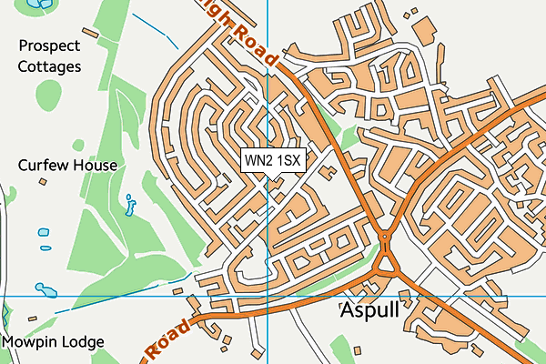 WN2 1SX map - OS VectorMap District (Ordnance Survey) WN2 1SX map - OS VectorMap District (Ordnance Survey)