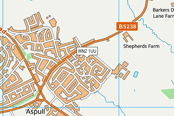 WN2 1UU map - OS VectorMap District (Ordnance Survey) WN2 1UU map - OS VectorMap District (Ordnance Survey)