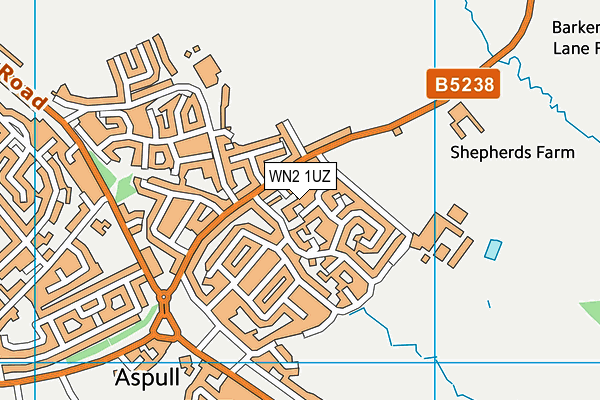 WN2 1UZ map - OS VectorMap District (Ordnance Survey) WN2 1UZ map - OS VectorMap District (Ordnance Survey)