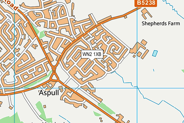 WN2 1XB map - OS VectorMap District (Ordnance Survey) WN2 1XB map - OS VectorMap District (Ordnance Survey)