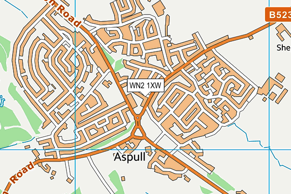 WN2 1XW map - OS VectorMap District (Ordnance Survey) WN2 1XW map - OS VectorMap District (Ordnance Survey)