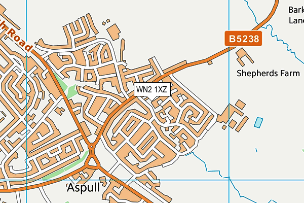 WN2 1XZ map - OS VectorMap District (Ordnance Survey) WN2 1XZ map - OS VectorMap District (Ordnance Survey)