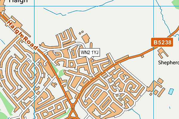 WN2 1YJ map - OS VectorMap District (Ordnance Survey) WN2 1YJ map - OS VectorMap District (Ordnance Survey)