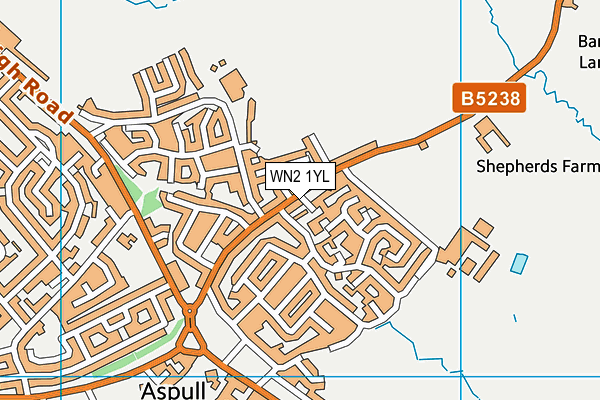 WN2 1YL map - OS VectorMap District (Ordnance Survey) WN2 1YL map - OS VectorMap District (Ordnance Survey)