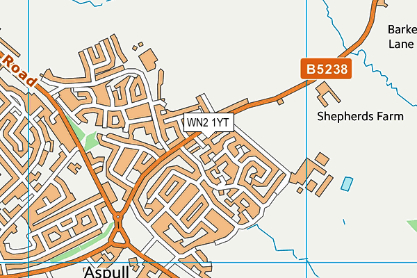 WN2 1YT map - OS VectorMap District (Ordnance Survey) WN2 1YT map - OS VectorMap District (Ordnance Survey)