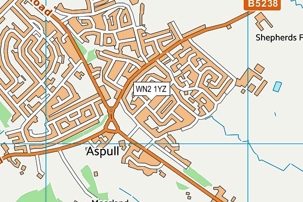 WN2 1YZ map - OS VectorMap District (Ordnance Survey) WN2 1YZ map - OS VectorMap District (Ordnance Survey)