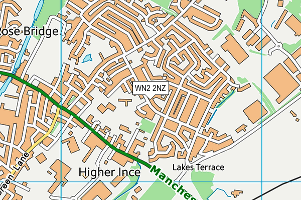WN2 2NZ map - OS VectorMap District (Ordnance Survey) WN2 2NZ map - OS VectorMap District (Ordnance Survey)