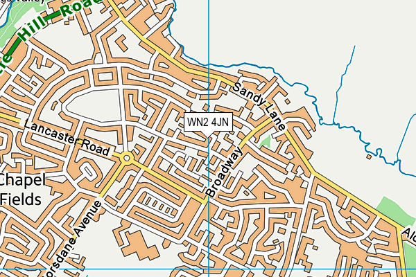 WN2 4JN map - OS VectorMap District (Ordnance Survey) WN2 4JN map - OS VectorMap District (Ordnance Survey)