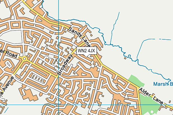 WN2 4JX map - OS VectorMap District (Ordnance Survey) WN2 4JX map - OS VectorMap District (Ordnance Survey)