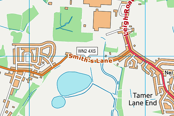 WN2 4XS map - OS VectorMap District (Ordnance Survey)