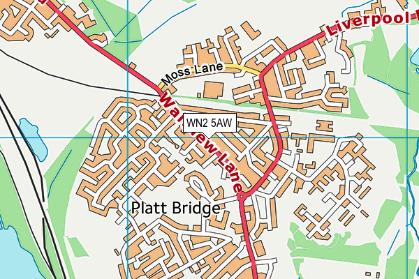 WN2 5AW map - OS VectorMap District (Ordnance Survey) WN2 5AW map - OS VectorMap District (Ordnance Survey)