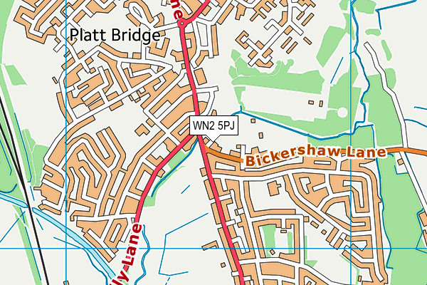 WN2 5PJ map - OS VectorMap District (Ordnance Survey) WN2 5PJ map - OS VectorMap District (Ordnance Survey)