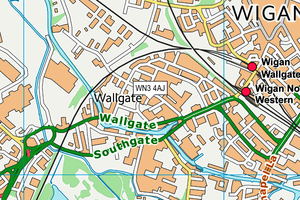 WN3 4AJ map - OS VectorMap District (Ordnance Survey) WN3 4AJ map - OS VectorMap District (Ordnance Survey)
