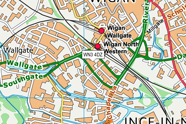WN3 4DZ map - OS VectorMap District (Ordnance Survey) WN3 4DZ map - OS VectorMap District (Ordnance Survey)