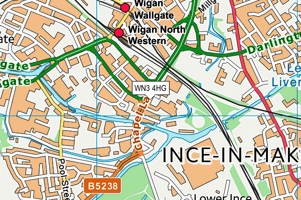 WN3 4HG map - OS VectorMap District (Ordnance Survey) WN3 4HG map - OS VectorMap District (Ordnance Survey)