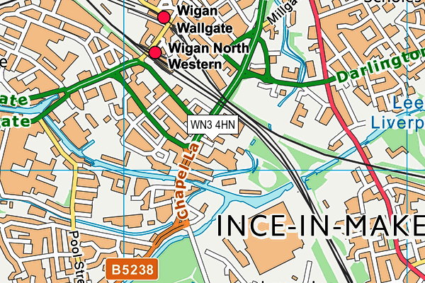 WN3 4HN map - OS VectorMap District (Ordnance Survey) WN3 4HN map - OS VectorMap District (Ordnance Survey)
