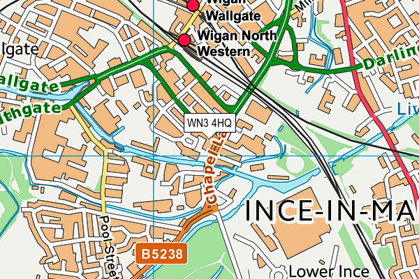 WN3 4HQ map - OS VectorMap District (Ordnance Survey) WN3 4HQ map - OS VectorMap District (Ordnance Survey)
