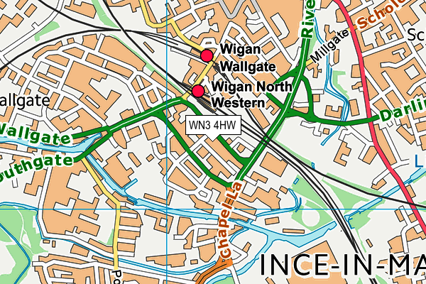 WN3 4HW map - OS VectorMap District (Ordnance Survey) WN3 4HW map - OS VectorMap District (Ordnance Survey)