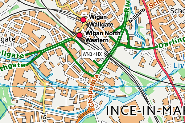 WN3 4HX map - OS VectorMap District (Ordnance Survey) WN3 4HX map - OS VectorMap District (Ordnance Survey)