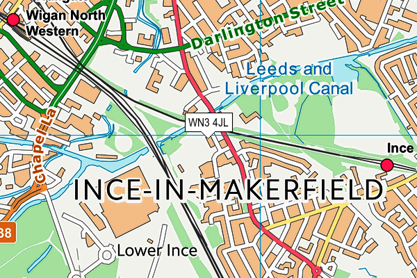 WN3 4JL map - OS VectorMap District (Ordnance Survey) WN3 4JL map - OS VectorMap District (Ordnance Survey)