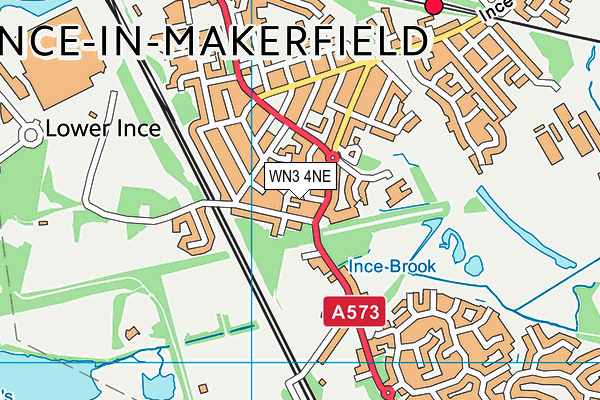 WN3 4NE map - OS VectorMap District (Ordnance Survey)