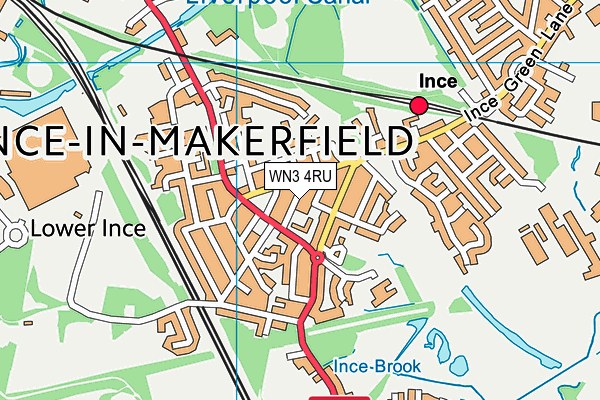 WN3 4RU map - OS VectorMap District (Ordnance Survey)