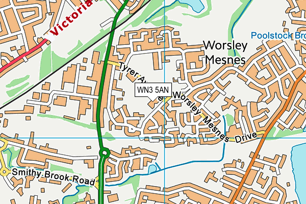 WN3 5AN map - OS VectorMap District (Ordnance Survey) WN3 5AN map - OS VectorMap District (Ordnance Survey)