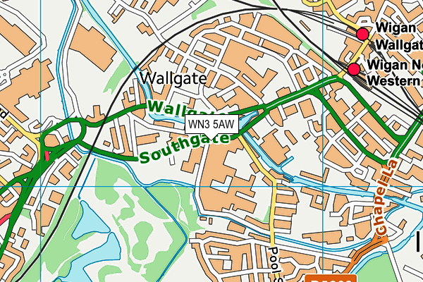WN3 5AW map - OS VectorMap District (Ordnance Survey) WN3 5AW map - OS VectorMap District (Ordnance Survey)
