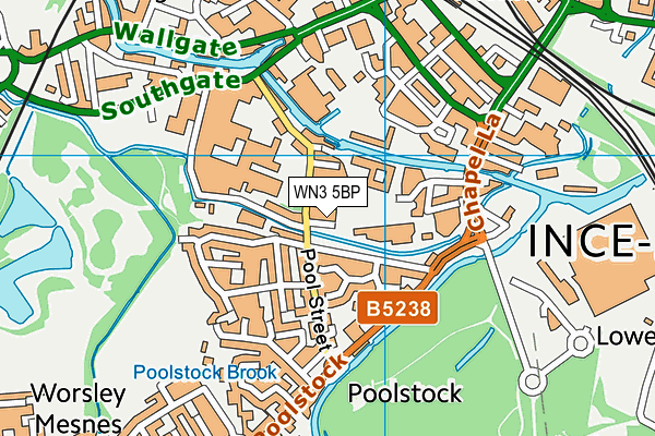 WN3 5BP map - OS VectorMap District (Ordnance Survey) WN3 5BP map - OS VectorMap District (Ordnance Survey)