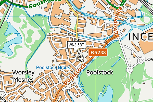WN3 5BT map - OS VectorMap District (Ordnance Survey) WN3 5BT map - OS VectorMap District (Ordnance Survey)