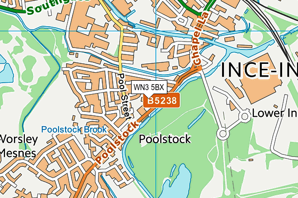 WN3 5BX map - OS VectorMap District (Ordnance Survey) WN3 5BX map - OS VectorMap District (Ordnance Survey)