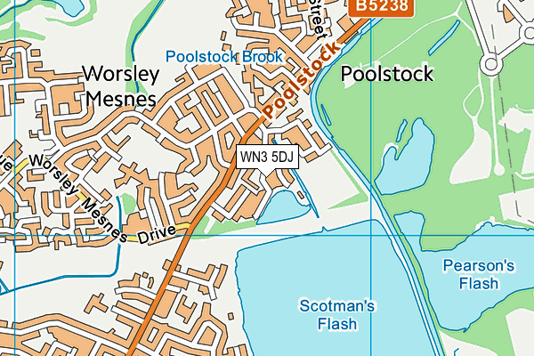WN3 5DJ map - OS VectorMap District (Ordnance Survey) WN3 5DJ map - OS VectorMap District (Ordnance Survey)