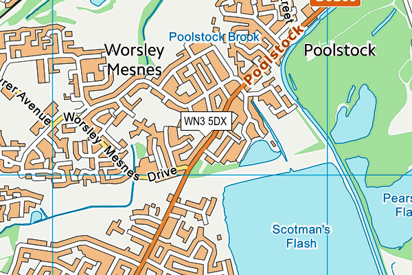 WN3 5DX map - OS VectorMap District (Ordnance Survey) WN3 5DX map - OS VectorMap District (Ordnance Survey)