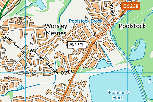 WN3 5EH map - OS VectorMap District (Ordnance Survey) WN3 5EH map - OS VectorMap District (Ordnance Survey)