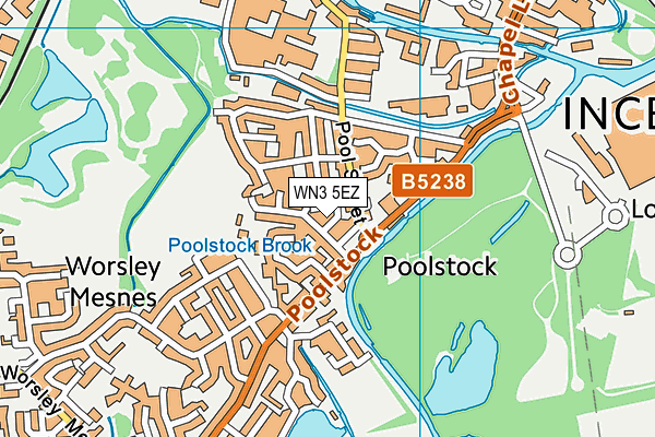 WN3 5EZ map - OS VectorMap District (Ordnance Survey)