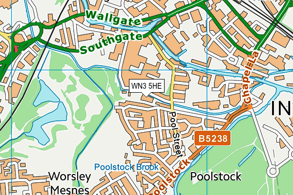 WN3 5HE map - OS VectorMap District (Ordnance Survey) WN3 5HE map - OS VectorMap District (Ordnance Survey)