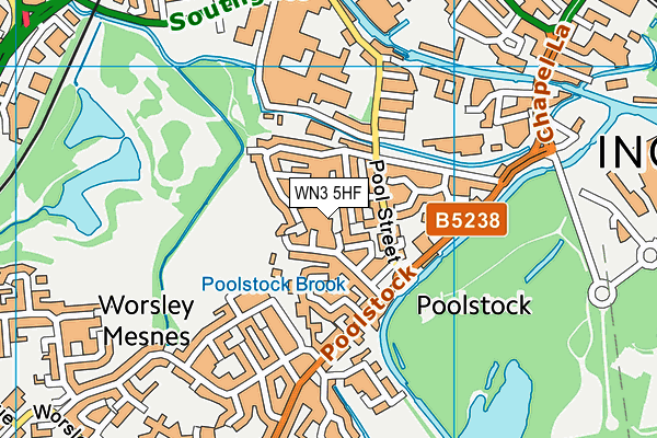 WN3 5HF map - OS VectorMap District (Ordnance Survey)