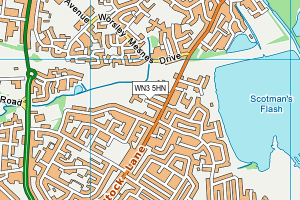 WN3 5HN map - OS VectorMap District (Ordnance Survey) WN3 5HN map - OS VectorMap District (Ordnance Survey)