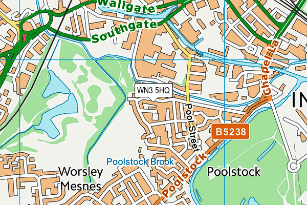 WN3 5HQ map - OS VectorMap District (Ordnance Survey) WN3 5HQ map - OS VectorMap District (Ordnance Survey)