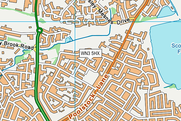 WN3 5HX map - OS VectorMap District (Ordnance Survey) WN3 5HX map - OS VectorMap District (Ordnance Survey)